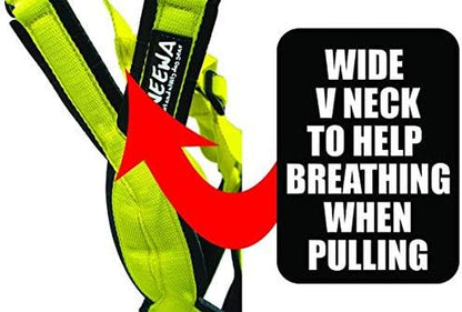 Adjustable Sled Pro Harness - Small, Yellow, Dog Pulling Harness for Large Breeds & Giant Dogs, Great for Dog Joring